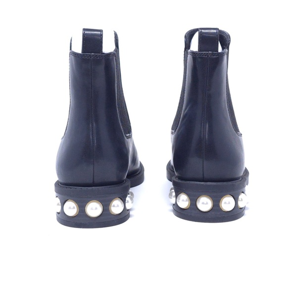 On 34th Jeovana Chelsea Ankle Boots Black Pearl Heel 5.5M - Picture 4 of 11